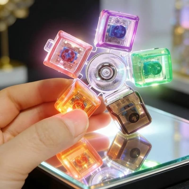 TTT Mekanik Switch Klavye Stres Çarkı - Renkli Tuşlu Fidget Oyuncak