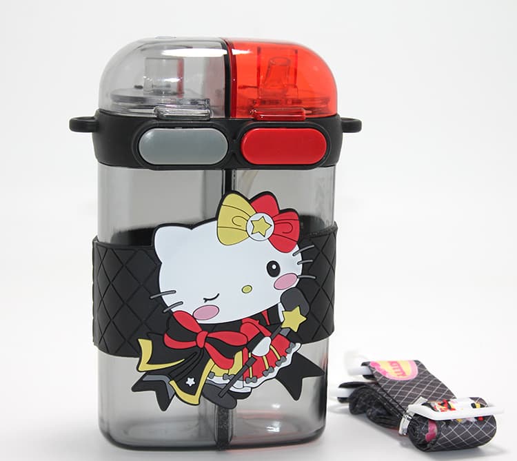 TTT Hello Kitty Figürlü Çift Bölmeli Pipetli Suluk