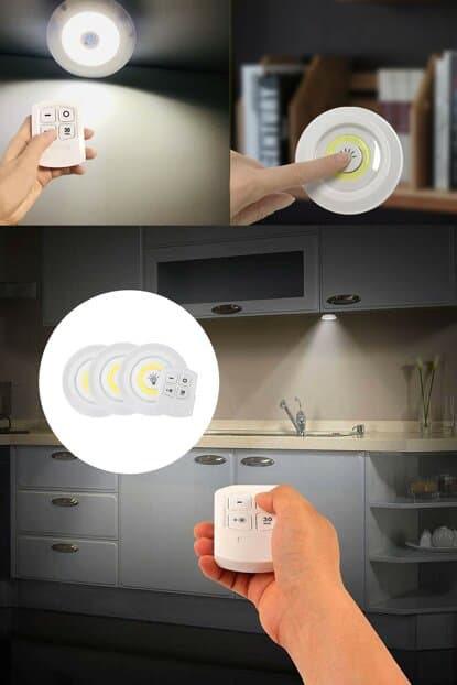 TTT Uzaktan Kumandalı Yapışkanlı 3'lü Led Spot Lamba