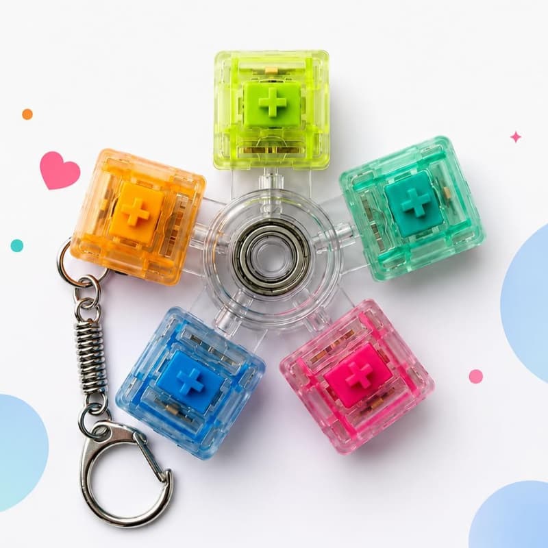 TTT Mekanik Switch Klavye Stres Çarkı - Renkli Tuşlu Fidget Oyuncak