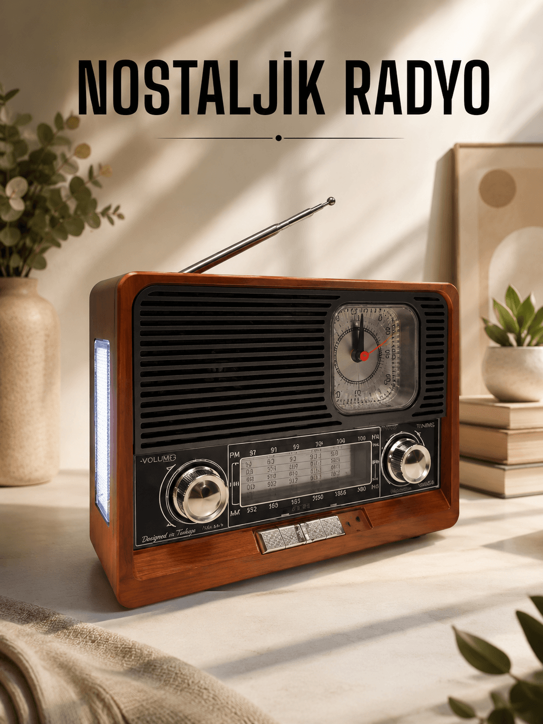 Nostaljik Radyo USB,AUX Ve SD Kart Girişli Bluetooth