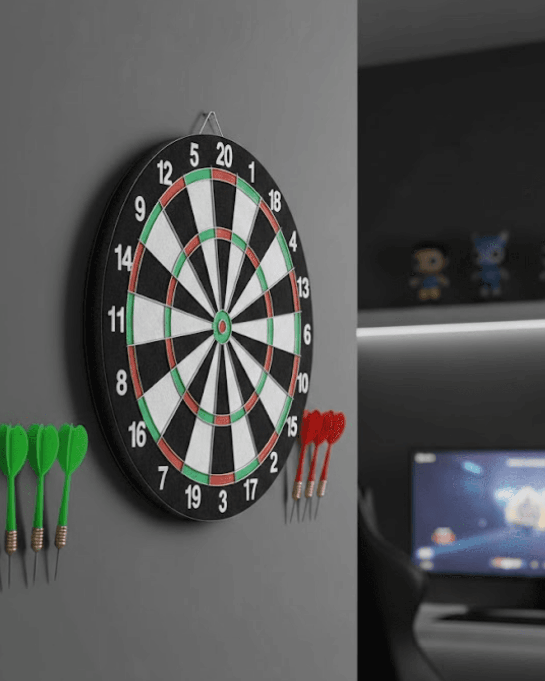 Kaliteli Ahşap Dart Tahtası 12 İnç 4 Dart Ok Seti