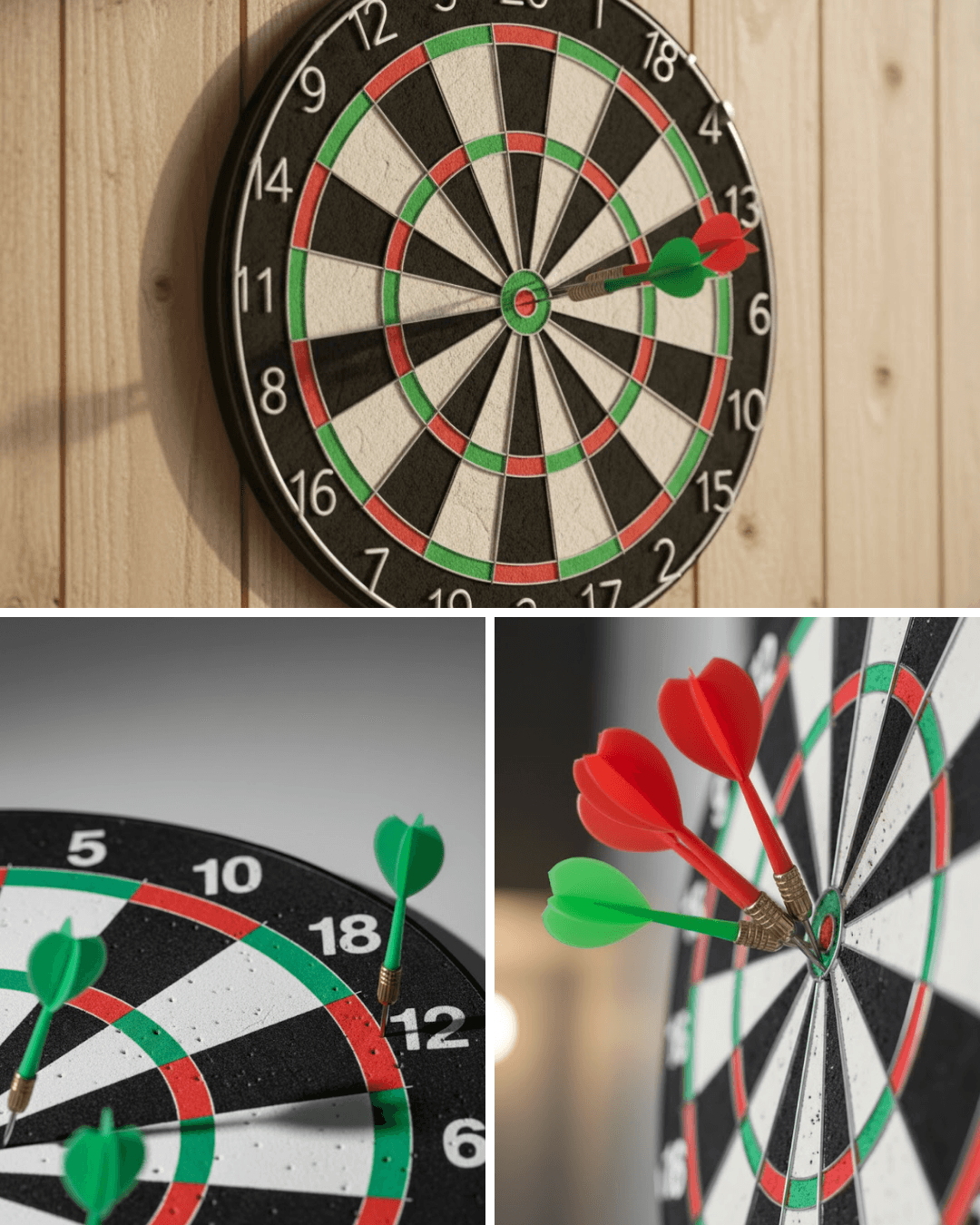 Kaliteli Ahşap Dart Tahtası 12 İnç 4 Adet Metal İğne