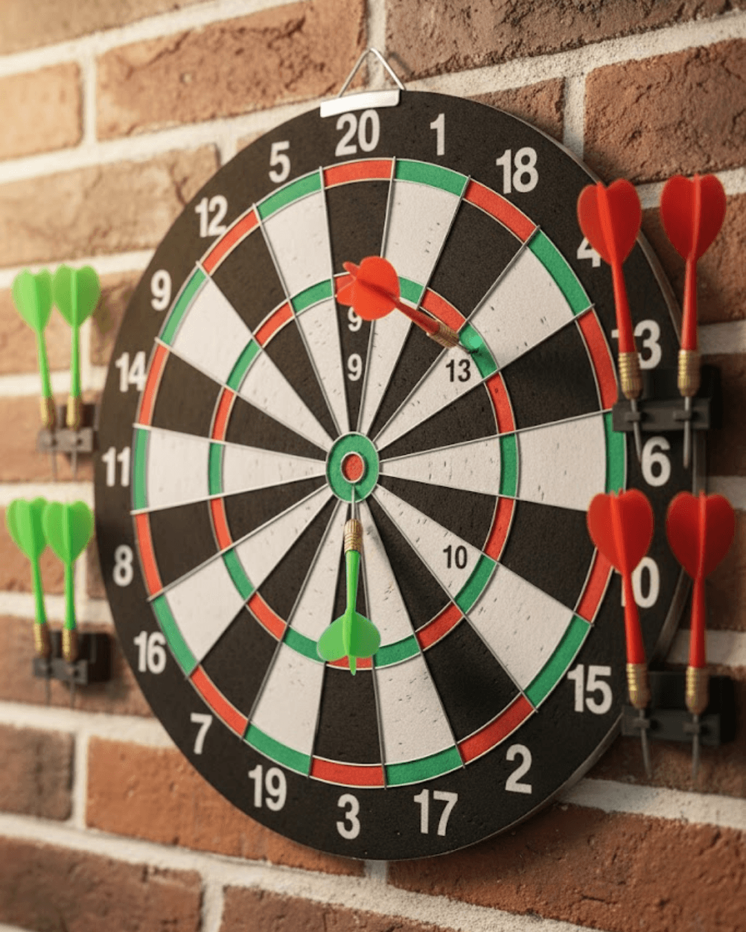 İnç Dart Tahtası 4 Adet Metal Uçlu Dart Oku Kolay