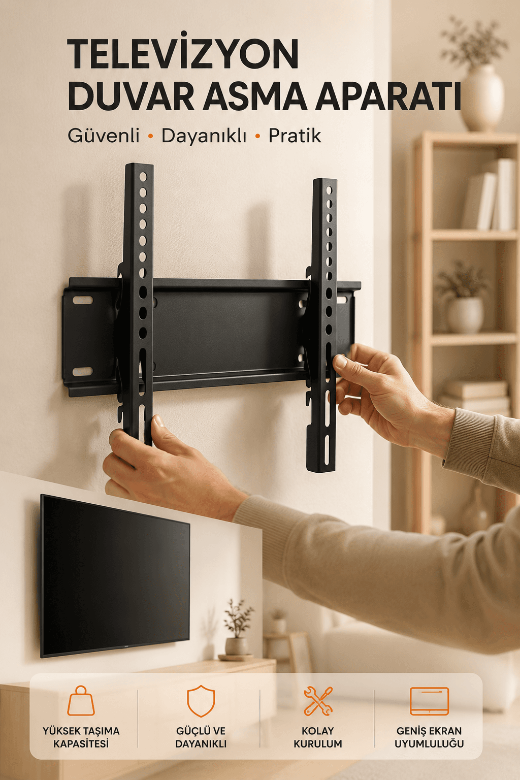 Yüksek Taşıma Kapasiteliniversal TV Duvar Askı Aparatı