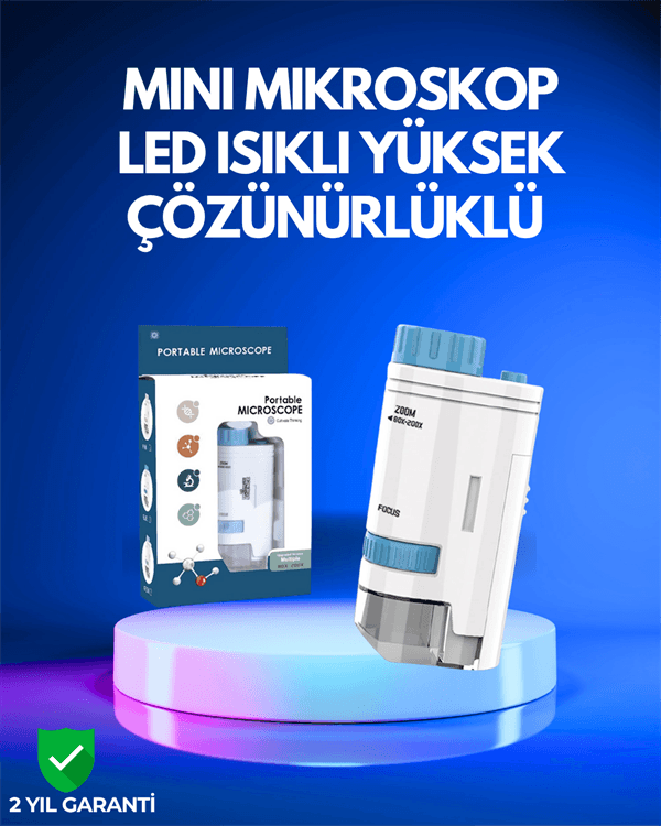 PMMA Optik Lensli Kompakt Taşınabilir Mikroskop