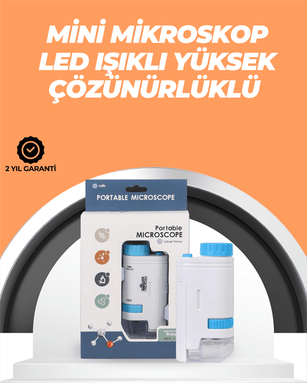 Portatif El Mikroskop – LED Işıklı, Aynı Anda Net