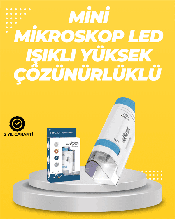 Taşınabilir LED Işıklı Cep Mikroskop – – Büyütme