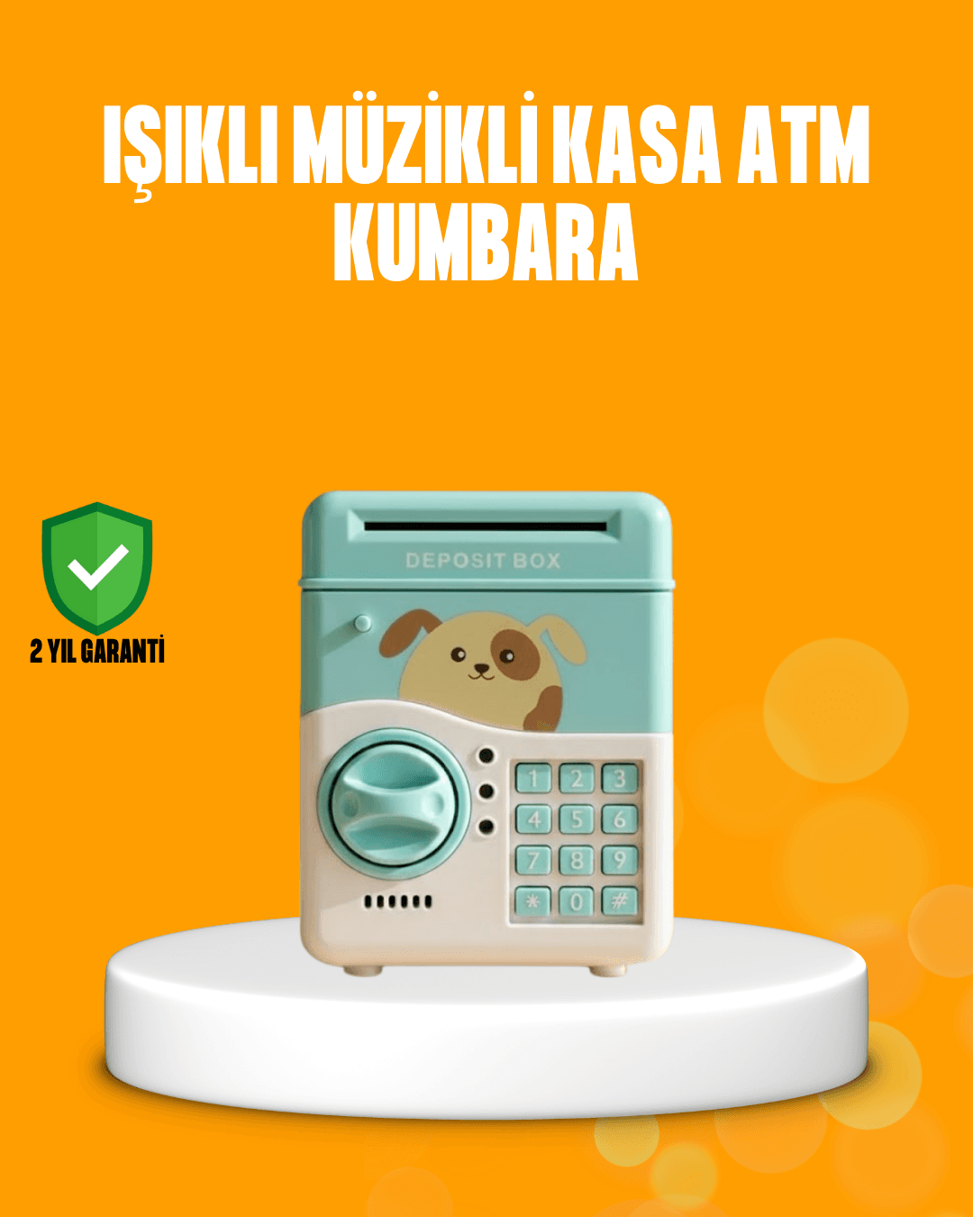 Su Yeşili ATM Kasa Görünümlü Elektronik Şifreli Çocuk
