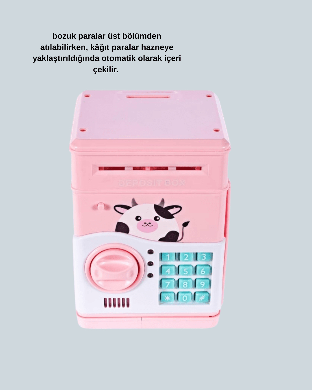 Çocuklar İçin Pembe ATM Görünümlü Elektronik Kumbara