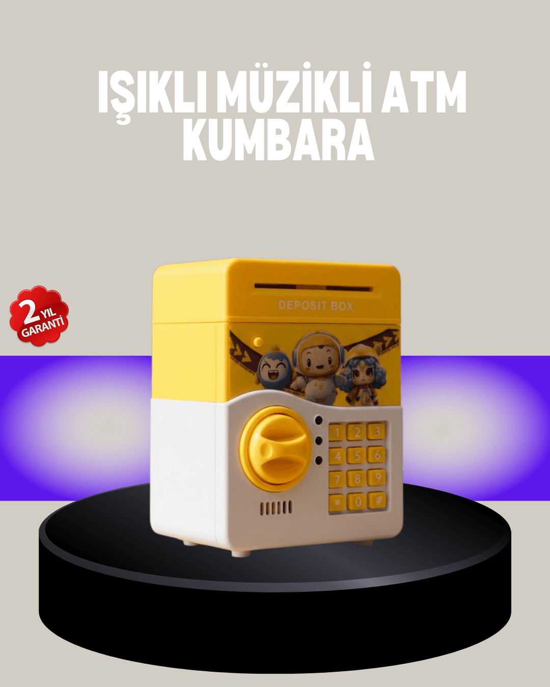 Sarı Şifreli Eğitici Çocuk Kumbarası Otomatik Para