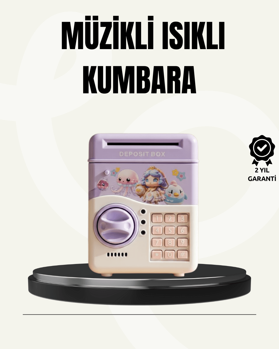 Elektronik Şifreli ATM Görünümlü Çocuk Kumbarası Mor