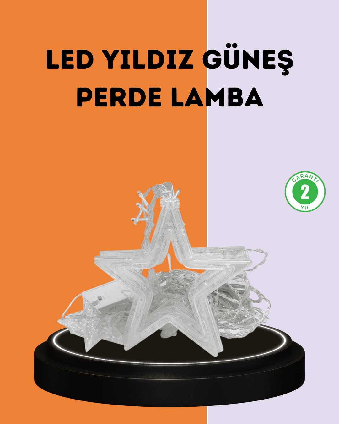 Yıldız Figürlü Perde Peri Led 3x3 Metre Dekoratif Işık