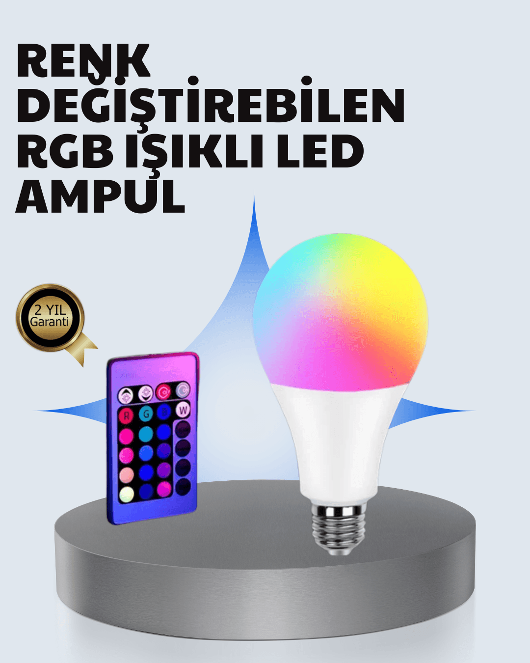A Kalite 2025 RGB LED Ampul Uzaktan Kumandalı 16 Renkli