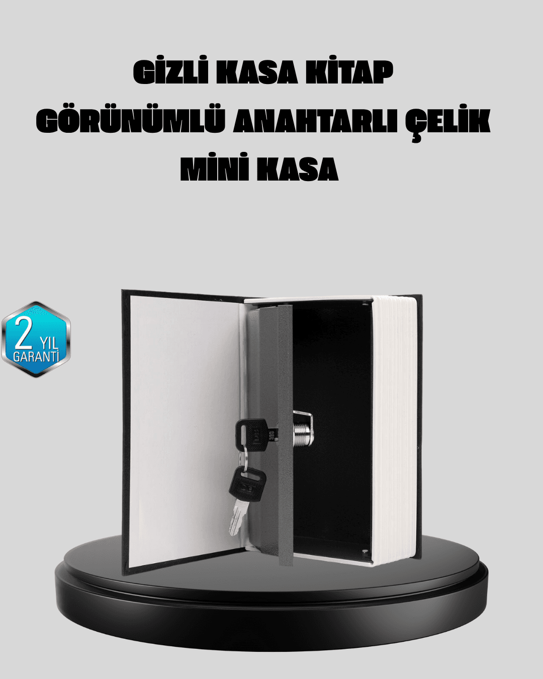 Anahtarlı Gizli Kitap Kasa – Metal İç Yapı, Kamuflajlı