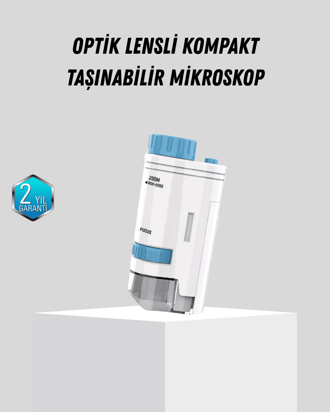 Taşınabilir Mini Mikroskop LED Işıklı – Büyütmeli ve