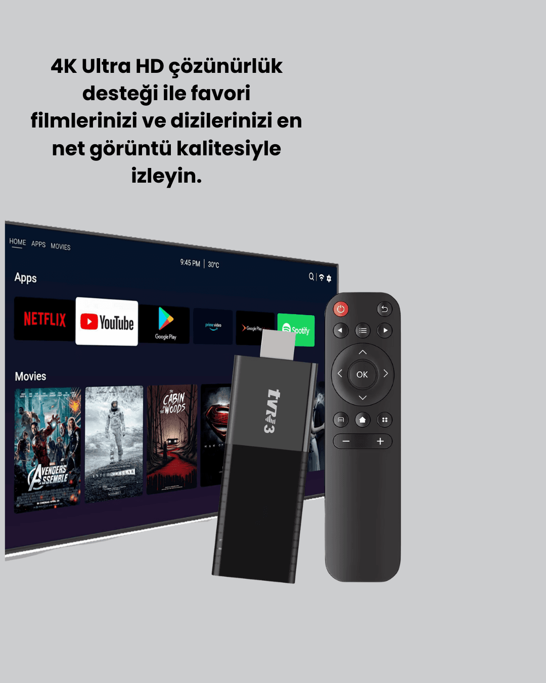 Ultra HD Android TV Stick – Tak Çalıştır Akıllı TV